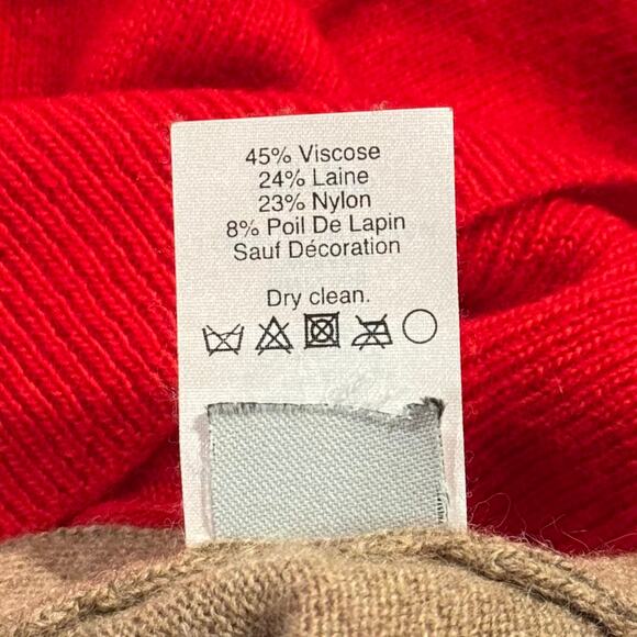 J Crew Sweater Wool Rabbit Elbow Patch Preppy Academia Buttons Red Brown XXS - Picture 7 of 10